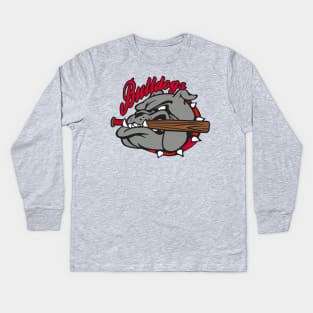 Bulldogs Baseball Logo Kids Long Sleeve T-Shirt